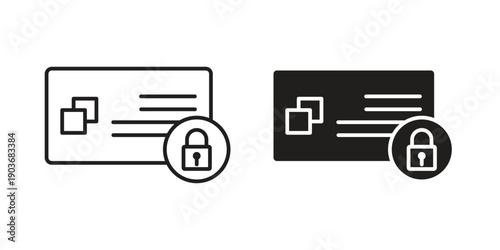 Payment security icon vector on trendy design. Outline vector stock illustration.