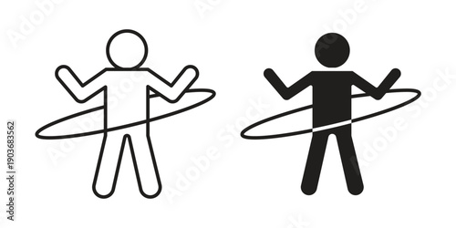 People Hula hop icon vector on trendy design. Outline vector stock illustration.