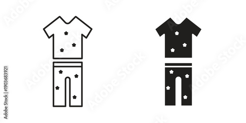 Pijama icon vector on trendy design. Outline vector stock illustration.