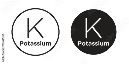 Potassium icon vector on trendy design. Outline vector stock illustration.