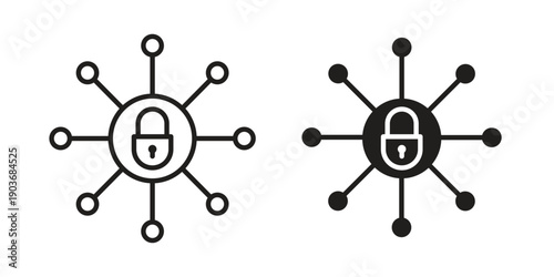 Private network icon vector on trendy design. Outline vector stock illustration.