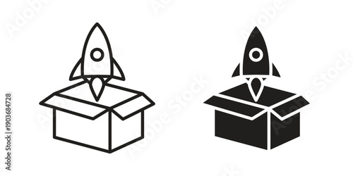 Product release icon vector on trendy design. Outline vector stock illustration.