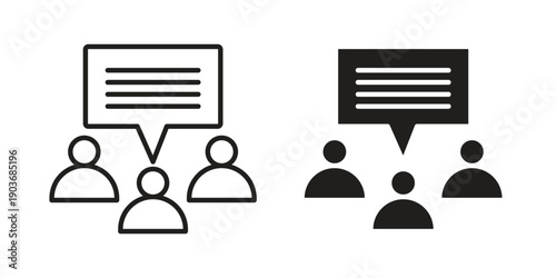 Public opinion icon vector on trendy design. Outline vector stock illustration.