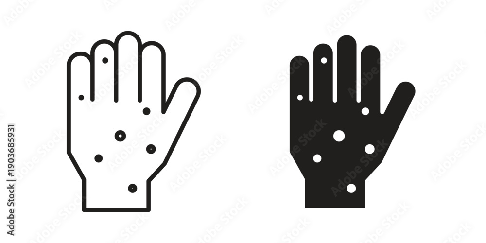 Obraz premium Rash hand icon vector on trendy design. Outline vector stock illustration.