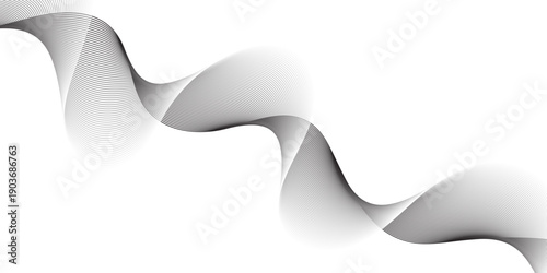 Minimal gradient wave line music futuristic gray and white web business background. geometric flowing web smoke sound music digital blend curve line texture backgound.