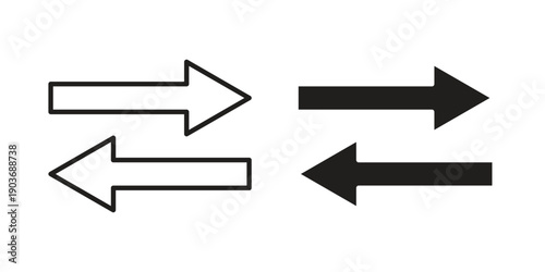 Shuffle icon vector on trendy design. Outline vector stock illustration.