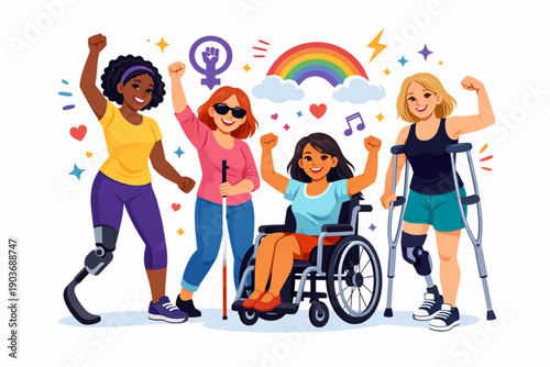 Diverse women united celebrating empowerment and inclusion for all