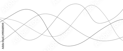 Technology abstract lines on white background. Undulate Grey Wave Swirl, frequency sound wave, twisted curve lines with blend effect