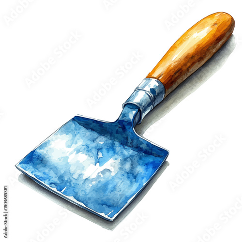 Trowel, watercolor vector, isolated on a white background.