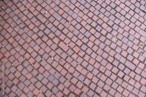 Canvas Print A brick walkway with a pattern of squares