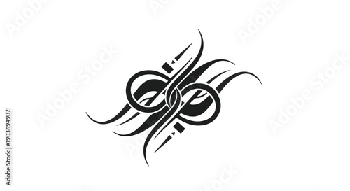 Abstract Swirls and Flourishes Decorative Emblem