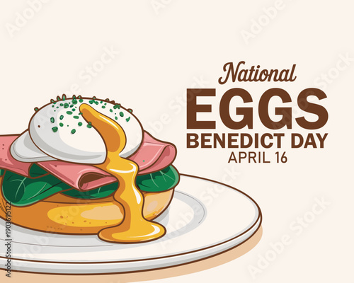 vector graphic of national eggs benedict day for national eggs benedict day celebration.