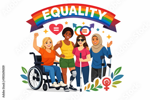 Diverse women united for equality and empowerment on International Women's Day