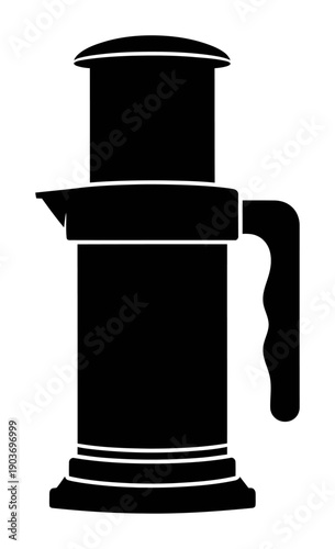 Aeropress Coffee Maker - Minimalist Vector Silhouette