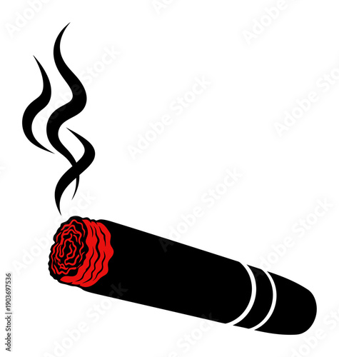 Cigar Silhouette - Minimalist Vector Illustration