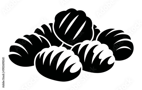 Gnocchi Silhouette - Minimalist Vector Illustration