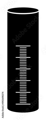 Graduated Cylinder Silhouette - Minimalist Vector