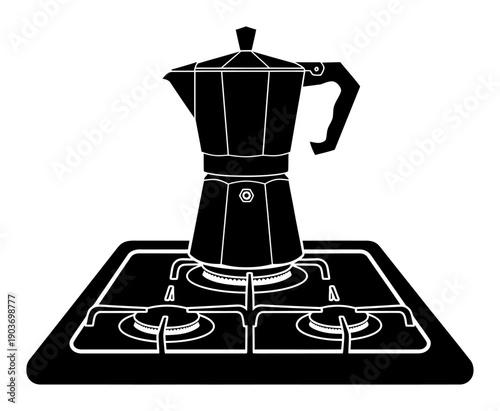 Moka Pot Illustration - Minimalist Vector Design