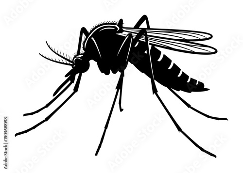 Mosquito Silhouette - Minimalist Vector Illustration