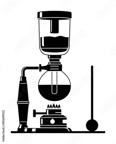 Siphon Coffee Maker - Minimalist Vector Illustration