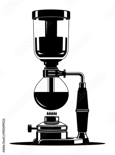 Siphon Coffee Maker - Minimalist Vector Illustration