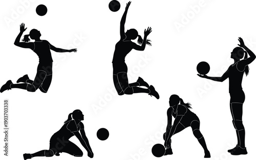 Basketball players in action silhouettes vector illustration showing athletes jumping running and playing with the ball in a dynamic sports scene