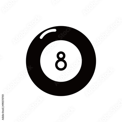 Vector illustration of billiard ball number 8