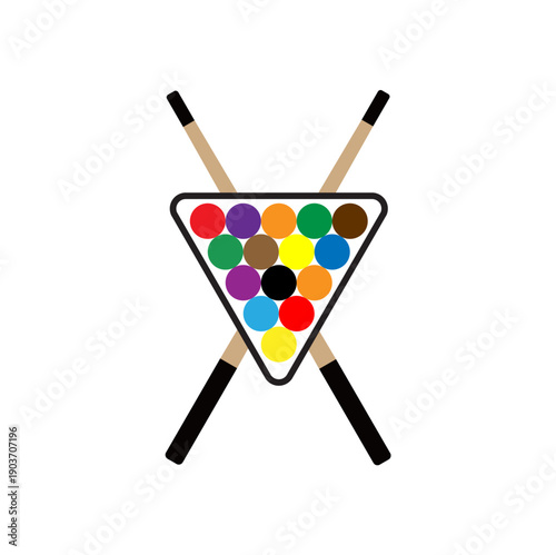 Pool Cue and billiard ball Vector