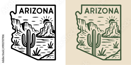 arizona monoline desain vintage outdoor badge design