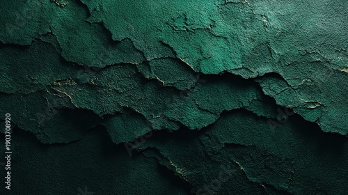 Emerald Stone Texture: A close-up view unveils the intricate textures of emerald-colored stone, its rugged surface displaying layers and textures, creating a sense of natural and durable charm.