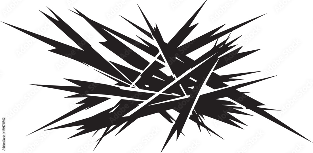 Obraz premium Abstract Black and White Geometric Shape Art Design Element
