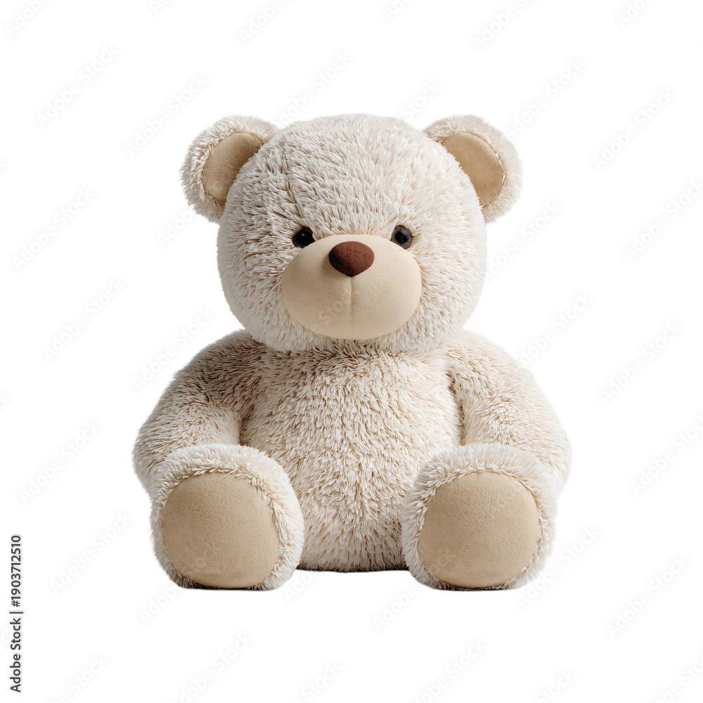 Obraz premium White plush teddy bear sitting upright