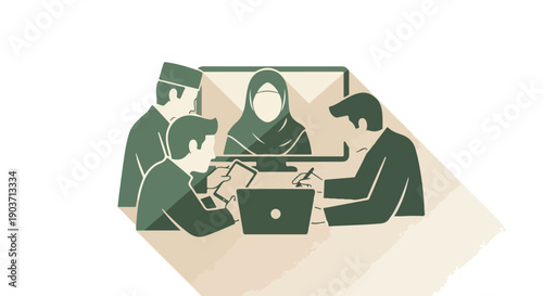 Diverse team collaborating remotely via video conference, discussing business strategy and ideas