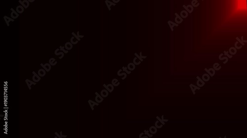 abstract red corner glow light pulse loop. red blinking light on dark background, single red glowing corner flare motion graphic.