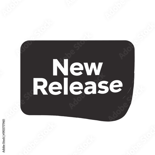 A black label displays the text new release in white lettering
