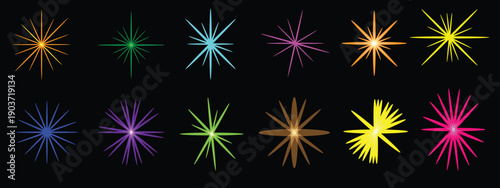 Flash light on black background. Vector glow sparkle effect. Abstract lens flare ignition. lights A glowing light effect flare star illumination
