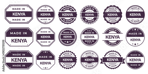 Made in KENYA Vintage Stamp Badges Collection, Made in KENYA Retro Badge & Stamp Logo Collection