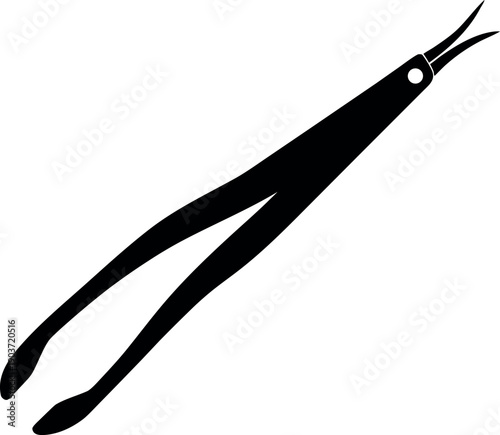 Orthodontic ligature cutter silhouette dental tool illustration