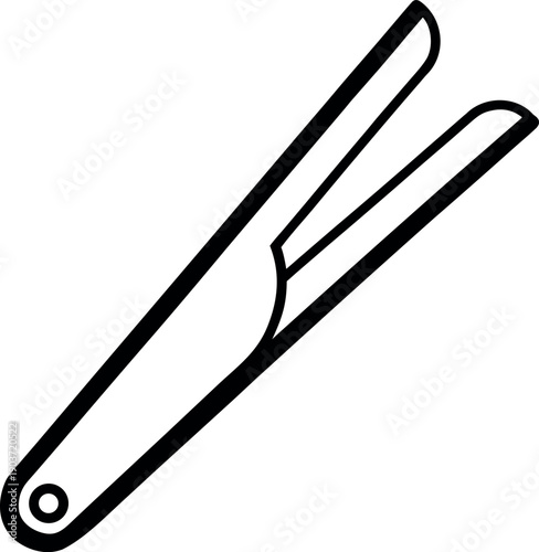 Hair straightener outline illustration for beauty styling design