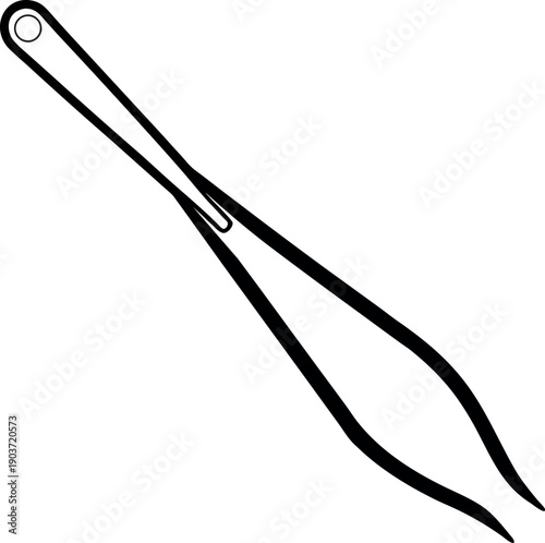 Chemistry laboratory crucible tongs black and white illustration
