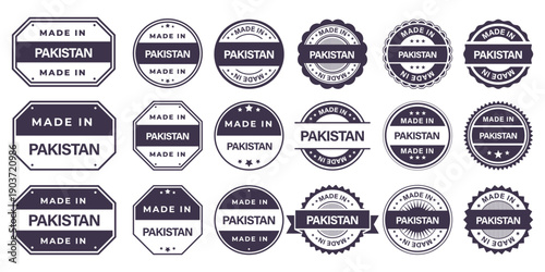 Made in PAKISTAN Vintage Stamp Badges Collection, Made in PAKISTAN Retro Badge & Stamp Logo Collection