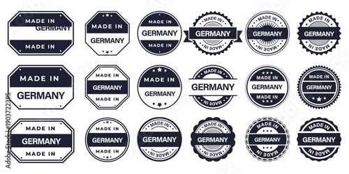 Made in GERMANY Vintage Stamp Badges Collection, Made in GERMANY Retro Badge & Stamp Logo Collection