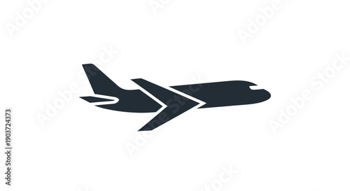 Minimalist airplane icon representing global travel and aviation.