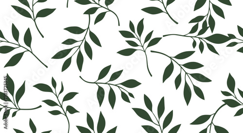 Seamless botanical leaves pattern vector clipart for fabric, wallpaper, and nature design
