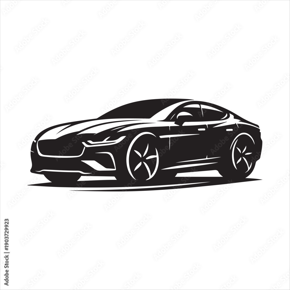Fototapeta premium vintage car vector silhouette line art logo idea collection