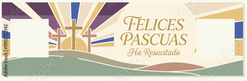 Happy Easter photo frame banner template