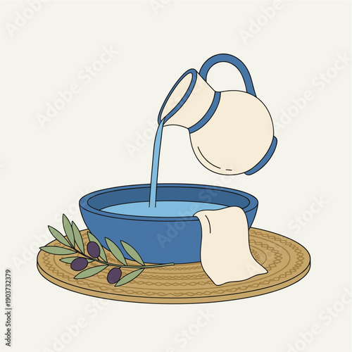 Washing of the feet pitcher and basin