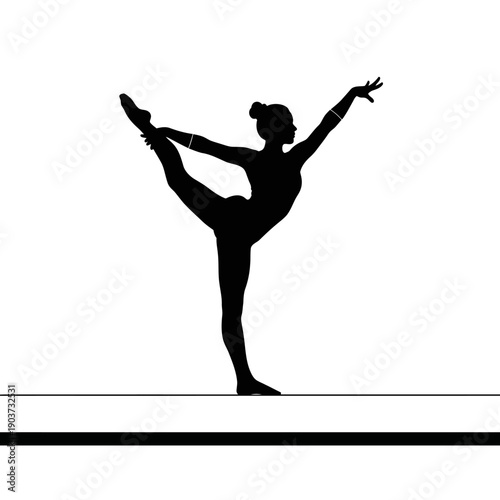 Ballet Dancer in Arabesque Pose.