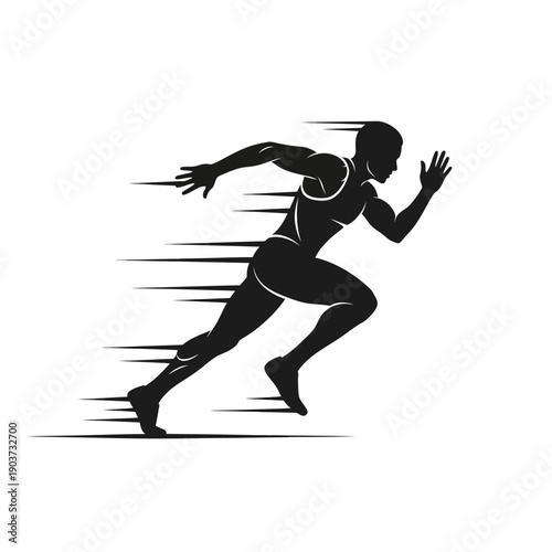 Silhouette of a Runner in Motion.