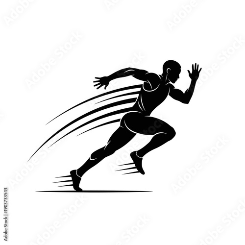 Silhouette of a Runner in Motion.